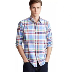 Ralph Lauren Slim Fit Button Down Oxford Cotton Shirt Size Medium